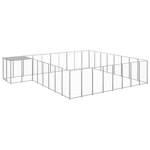 vidaXL Dog Kennel Silver 20.57 m&sup2; Steel