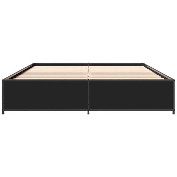 vidaXL Bed Frame without Mattress Black 140x190 cm