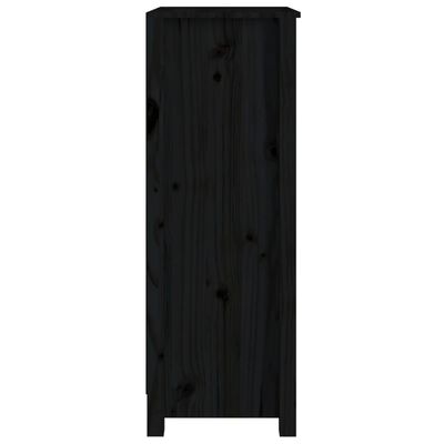 vidaXL Book Cabinet Black 50x35x97 cm Solid Wood Pine