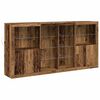 vidaXL LED Sideboard 3 pcs Old Wood 202 x 37 x 100 cm Engineered Wood