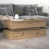 vidaXL Coffee Table with LED Lights Artisian Oak 90x50x40 cm