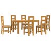 vidaXL Dining Set 7 pcs Beige Solid Oak Wood