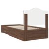 vidaXL Bed Frame with Headboard Brown Oak 100 x 200 cm Engineered Wood