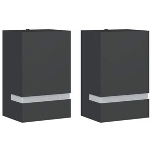 vidaXL Outdoor Wall Lights 2pcs Black Stainless Steel