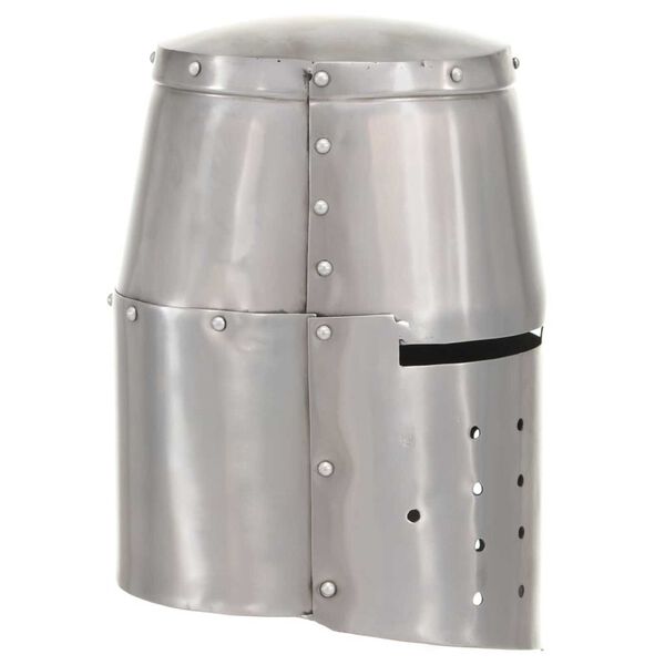 vidaXL Medieval Knight Helmet Antique Replica LARP Silver Steel