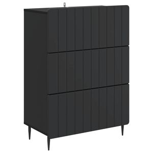 vidaXL Drawer Cabinet 66 x 34.5 x 92 cm Engineered Wood Black