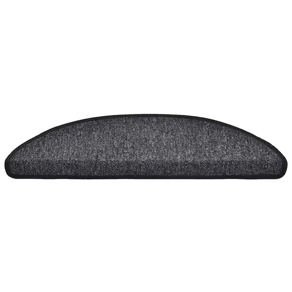 vidaXL Stair Mats 30 pcs 56x17x3 cm Anthracite Half Round