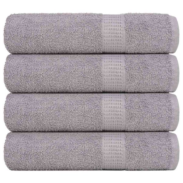 vidaXL Shower Towels 4 pcs "FROGN" Grey 70x140 cm 100% Cotton