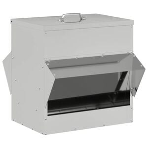 vidaXL Chicken Feeder Silver 40.5 x 45 x 41 cm Galvanised Steel