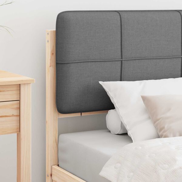 vidaXL Bed Frame with Upholstered Headboard Light Grey 90 x 200 cm