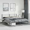 vidaXL Metal Bed Frame without Mattress with Headboard Black 183x213cm
