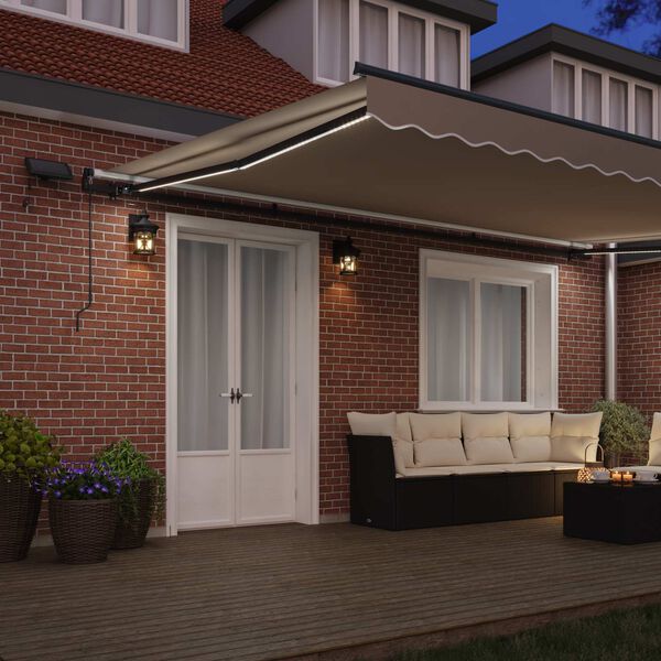vidaXL Retractable Awning Manual Beige 500 x 300 cm Fabric