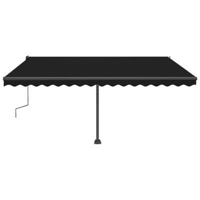 vidaXL Manual Retractable Awning with LED 450x300 cm Anthracite