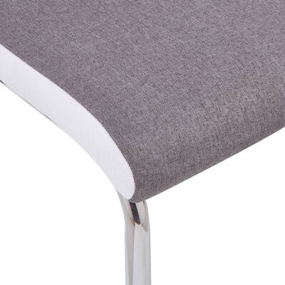 vidaXL Cantilever Dining Chairs 2 pcs Taupe Fabric