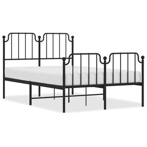 vidaXL Metal Bed Frame without Mattress with Footboard&nbsp;Black 120x200cm