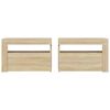 vidaXL Bedside Cabinets 2 pcs with LEDs Sonoma Oak 60x35x40 cm