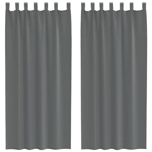 vidaXL Voile Curtains with Loops 2 pcs Dark Grey 140x245 cm