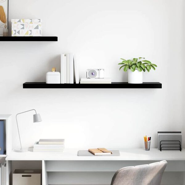 vidaXL Floating Wall Shelf High Gloss Black 120x23.5x3.8 cm MDF