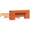 vidaXL Bookcase Bed without Mattress Wax Brown 200x200 cm Solid Wood Pine