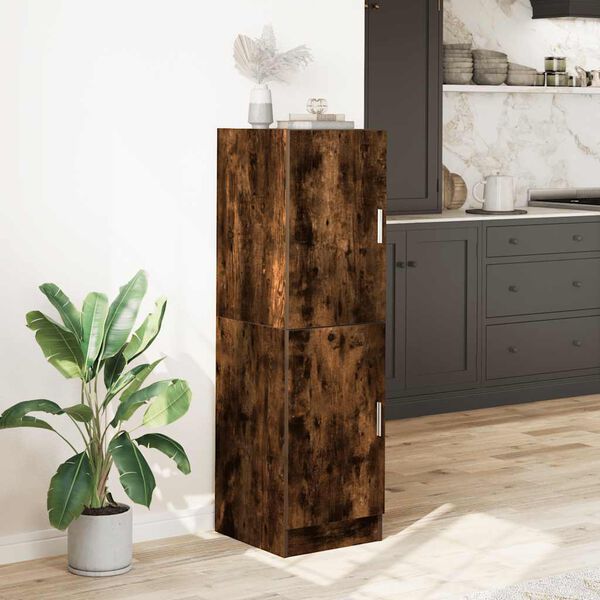 vidaXL Kitchen Cabinet Smoked Oak 38x41.5x131.5 cm Engineered Wood
