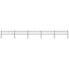 vidaXL Garden Fence with Hoop Top Steel 838x60 cm Black