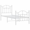 vidaXL Metal Bed Frame without Mattress with Footboard White 75x190cm