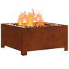 vidaXL Fire Pit Brown 60 x 60 x 30 cm Weathering Steel