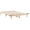 vidaXL Bed Frame Natural 140 x 200 cm Solid Pine Wood