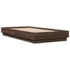 vidaXL Bed Frame without Mattress with LED Lights Brown Oak 75x190 cm Small Single