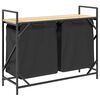 vidaXL Laundry Basket 2 Compartments with Shelf Sonoma Oak