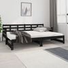 vidaXL Pull-out Day Bed without Mattress Black 2x(80x200) cm