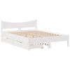 vidaXL Bed Frame with Drawers White 140x200 cm Solid Wood Pine
