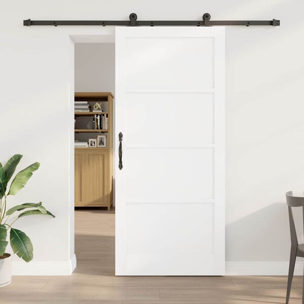vidaXL Sliding Door ORKDAL White 93 x 211 cm Solid Pine Wood