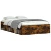 vidaXL Bed Frame without Mattress Smoked Oak 120x190 cm Small Double Small Double