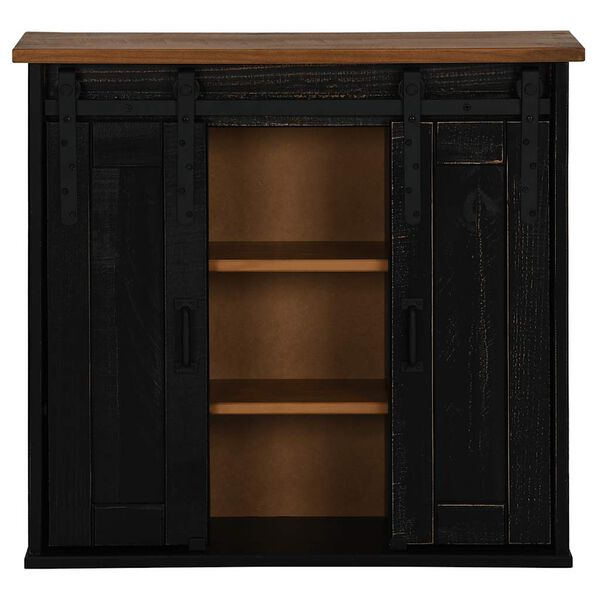 vidaXL Hanging Cabinet HALDEN 2 Sliding Doors Black 75x22.5x70 cm Pine