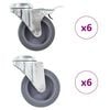 vidaXL 12 pcs Bolt Hole Swivel Casters 75 mm