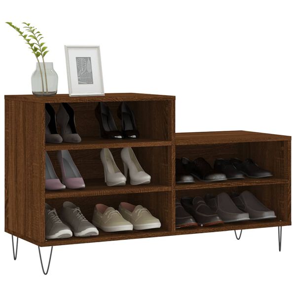 vidaXL Shoe Cabinet Brown Oak 102x36x60 cm Engineered Wood