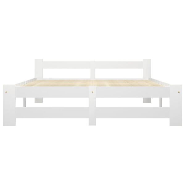 vidaXL Bed Frame without Mattress White Solid Pine Wood 120x200 cm