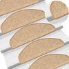 vidaXL Stair Mats 15 pcs 65x21x4 cm Light Brown Half Round Large