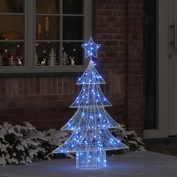 vidaXL Christmas Tree with 100 LEDs Blue 122 cm Acrylic
