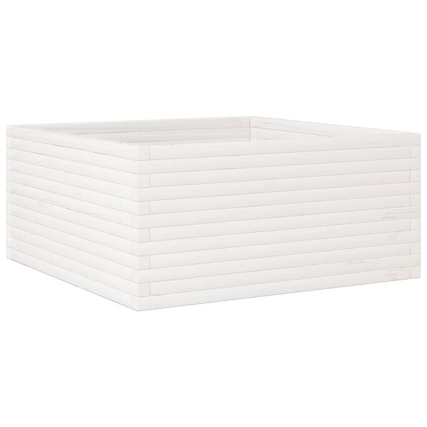 vidaXL Garden Planter White 100x100x46 cm Solid Wood Pine