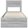 vidaXL Bed Frame Grey Sonoma 100 x 200 cm Solid Pine Wood