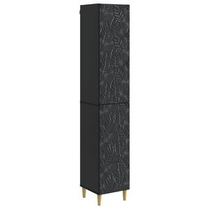 vidaXL Cabinet Set 2 pcs Black Engineered Wood