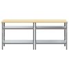 vidaXL Work Bench Set with Shelf 2 pcs Grey 200 x 55 x 85 cm Steel