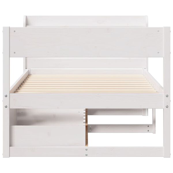 vidaXL Bed Frame without Mattress White 90x200 cm Solid Wood Pine