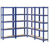 vidaXL 5-Layer Storage Shelves 4 pcs Blue Steel&Engineered Wood