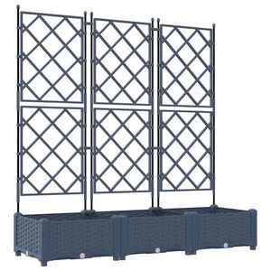 vidaXL Garden Planter 3 pcs Grey 120 x 40 x 125.5 cm Steel