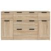 vidaXL 3 Piece Sideboard Set Sonoma Oak Engineered Wood