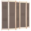 vidaXL 5-Panel Room Divider Brown 200x170x4 cm Fabric