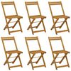 vidaXL Outdoor Bistro Chairs 6 pcs Natural Solid Acacia Wood